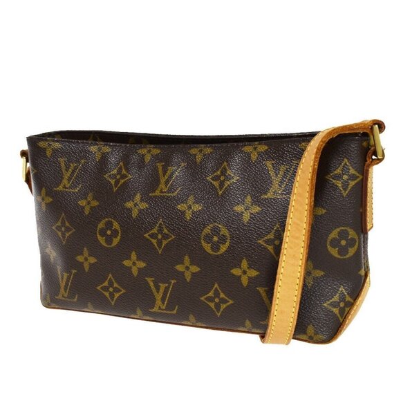 Auth LOUIS VUITTON Logo Trotteur Shoulder Bag Monogram Leather Brown - Picture 2 of 16